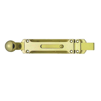 Frelan Hardware Vertical Door Bolts (Various Lengths), Polished Brass - JV1005PB 400mm