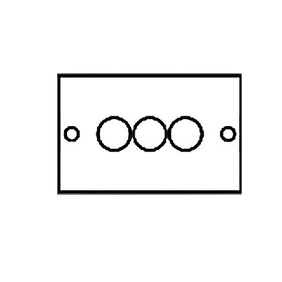 3 Gang Dimmer Switch, Black Matt Finish, Black Inset Trim - YBK.580/250 MATT BLACK - 250 WATTS