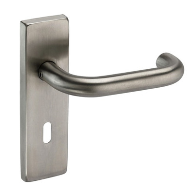Access Hardware J Series Grade 304 RTD Door Handles On Backplate, Satin Stainless Steel - J121532 (sold in pairs) BATHROOM