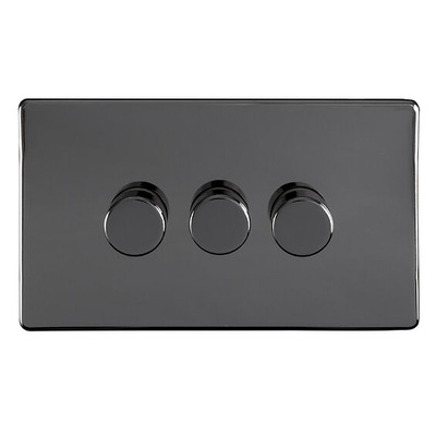 Carlisle Brass Eurolite Concealed 3mm 3 Gang Dimmer LED, Black Nickel - ECBN3DLED BLACK NICKEL