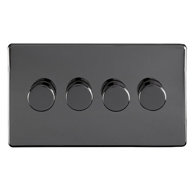 Carlisle Brass Eurolite Concealed 3mm 4 Gang Dimmer LED, Black Nickel - ECBN4DLED BLACK NICKEL