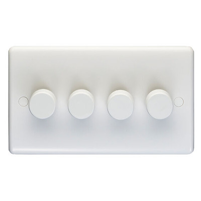 Carlisle Brass Eurolite Enhance White 4 Gang 2 Way LED Dimmer, White Plastic - PL3504/42LED ENHANCE WHITE
