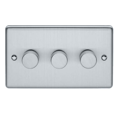 Carlisle Brass Eurolite Enhance Decorative 3 Gang Dimmer - LED, Satin Stainless Steel - EN3DLEDSS SATIN STAINLESS STEEL