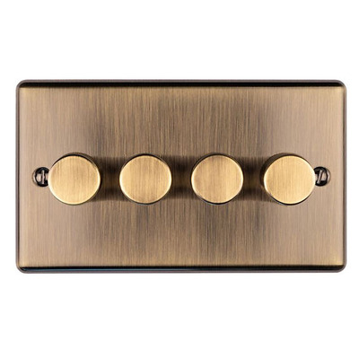 Carlisle Brass Eurolite Enhance Decorative 4 Gang Dimmer - LED, Antique Brass - EN4DLEDABB ANTIQUE BRASS