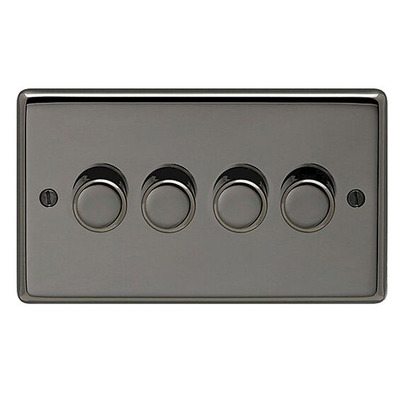 Carlisle Brass Eurolite Enhance Decorative 4 Gang Dimmer - LED, Black Nickel - EN4DLEDBN BLACK NICKEL