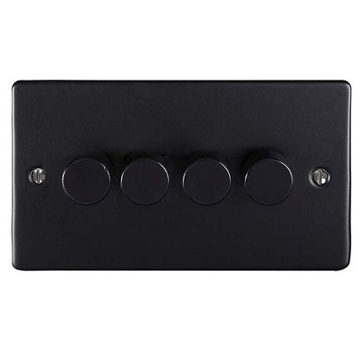 Carlisle Brass Eurolite Enhance Decorative 4 Gang Dimmer - LED, Matt Black - EN4DLEDMBB MATT BLACK