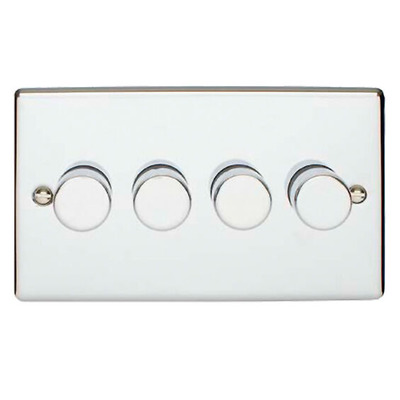 Carlisle Brass Eurolite Enhance Decorative 4 Gang Dimmer - LED, Polished Chrome - EN4DLEDPC POLISHED CHROME