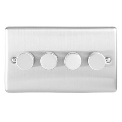 Carlisle Brass Eurolite Enhance Decorative 4 Gang Dimmer - LED, Satin Stainless Steel - EN4DLEDSS SATIN STAINLESS STEEL