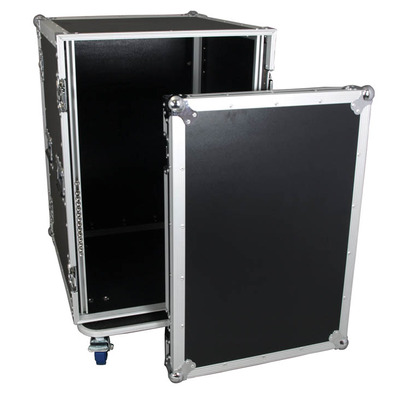 Cobra 16U 19-Inch Rack Flight Case 520mm Deep - Removable Casters, Durable