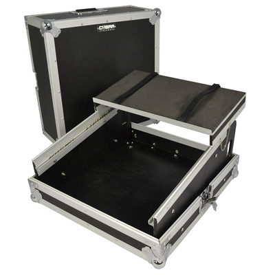 Cobra 10U Mixer Flight Case with Laptop Shelf - Audio Rack for Studio & Bands