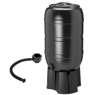 210L Garden Round Plastic Water Butt Set Including Tap With Stand and Filler Kit