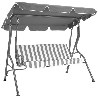 2 Seater Garden Swing Seat / Hammock - Grey Stripe