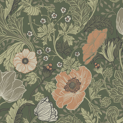 Apelviken 2 Anemone Wallpaper Green Galerie 44104