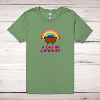 A Gay In A Manger Adult T-Shirt
