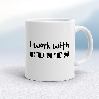 I Work With Cunts Mug