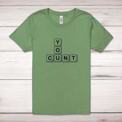 Scrabble Tiles You Cunt Adult T-Shirt
