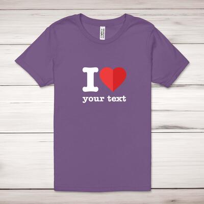 Personalised I Love Adult T-Shirt