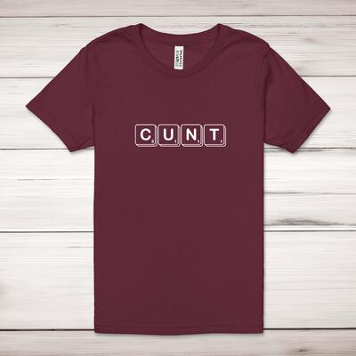 Scrabble Tiles Cunt Adult T-Shirt