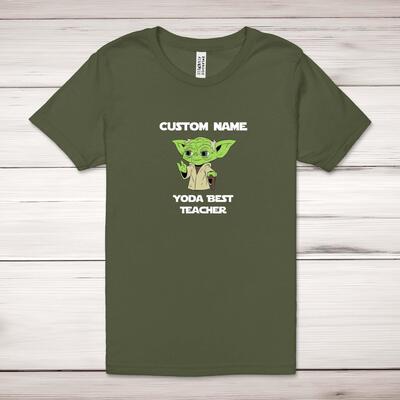 Personalised Yoda Best Teacher Adult T-Shirt