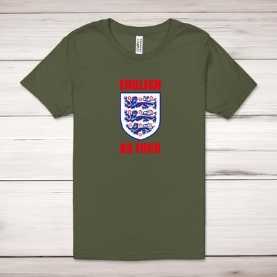 English As Fuck Three Lions Adult T-Shirt