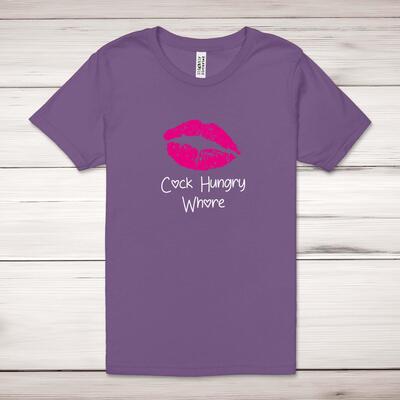 Cock Hungry Whore Adult T-Shirt