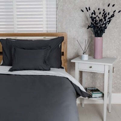 10.5 Tog Duvet 100% Cotton Grey Cover Set & Pillow