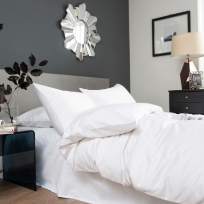 100% Cotton 400TC White Extra Large Single Duvet Cover Set