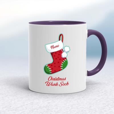 Personalised Christmas Wank Sock Mug