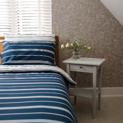 100% Cotton Navy & White Extra Large Single Duvet Cover Set