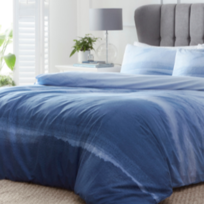 100% Cotton Ombre Extra Large Single Duvet Cover Set - Blue