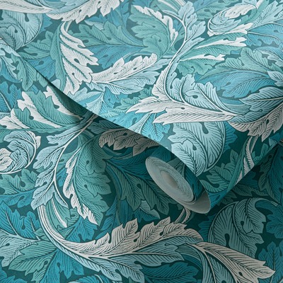 William Morris Acanthus Wallpaper Teal W0175/04