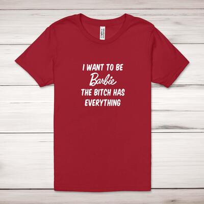 I Want To Be Barbie Adult T-Shirt