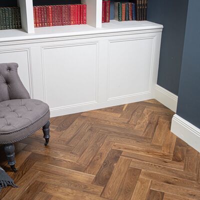 Lusso Novara Herringbone Smoked Brushed & Lacquered Engineered Oak