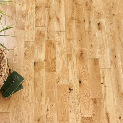Lusso Florence Natural Smooth UV Lacquered Solid Oak Flooring 90mm