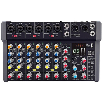 10 Channel Audio Mixer Compact Design with DSP USB and Bluetooth