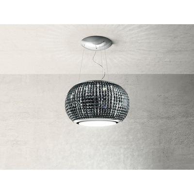 Elica Interstellar 65cm RC Island Extractor Hood in Black Glass