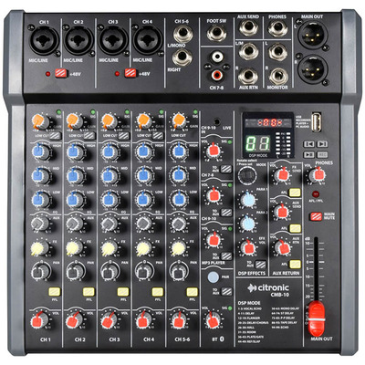 10 Channel Mixing Desk with DSP + USB/PC/BT Player