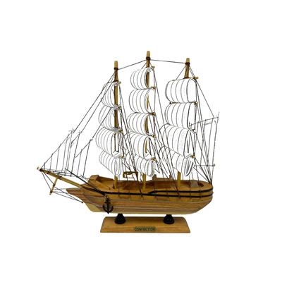 Handmade Confection Light Colour Ship Model 1X - 31cm High