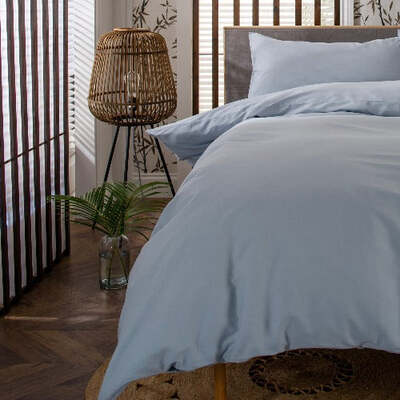 100% Cotton 200TC Powder Blue Extra Large Single Duvet Cover Set
