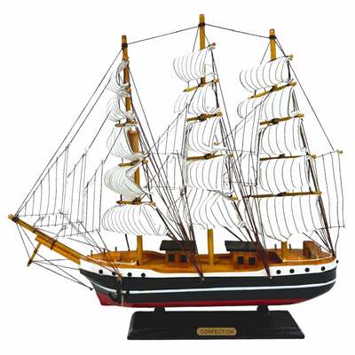 Confection Model Ship 1e With Display Stand Assembled Handmade