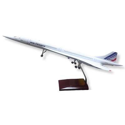 Model Plane Concorde Air France Replica Realistic Large Scale with Voice Automated Lights