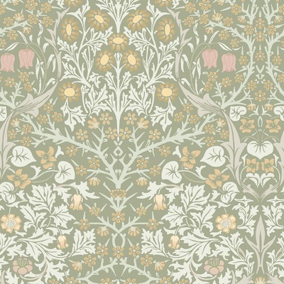 William Morris At Home Blackthorn Wallpaper Sage Green 124253