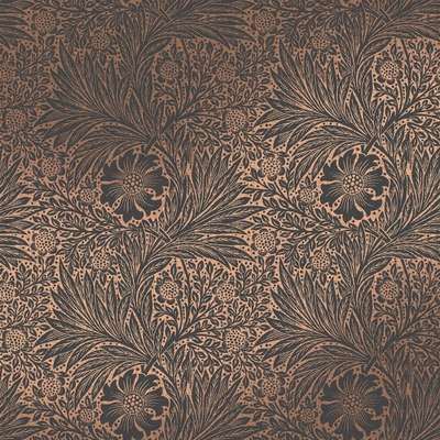 William Morris At Home Marigold Fibrous Wallpaper Charcoal / Copper 124254