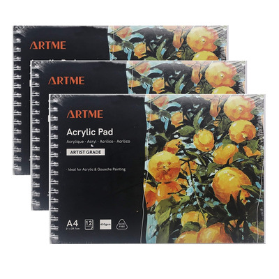 ARTME A4 Acrylic Pad 12 Sheets 400gsm - 3pk