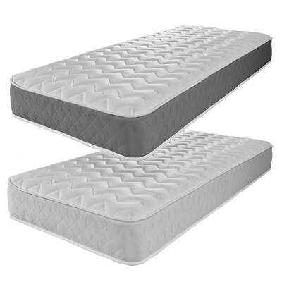 Starlight Beds 7.5" Deep Multi-Layer Memory foam and Open-Coil Spring Mattress - Grey Border / 2ft6 by 5ft9 Shorty Mattress (75cm by 175cm)