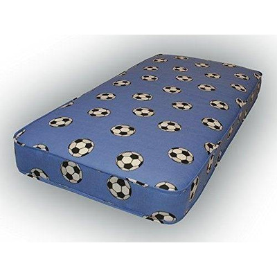 Starlight Beds™ &pipe; Children's 4" All Foam Blue Football Mattress - 2ft6 by 5ft9 Shorty Mattress (75cm by 175cm)