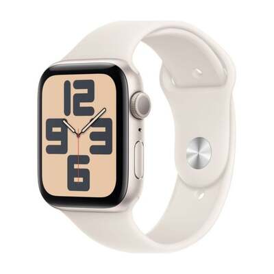 Apple Watch SE (2nd Gen) GPS 44mm Starlight Case and Sport Band (S/M) MXEU3QA/A