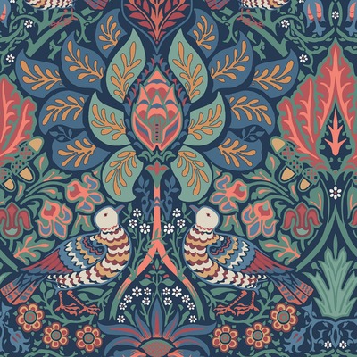 William Morris At Home Dove & Rose Wallpaper Midsummer / Multi 140477