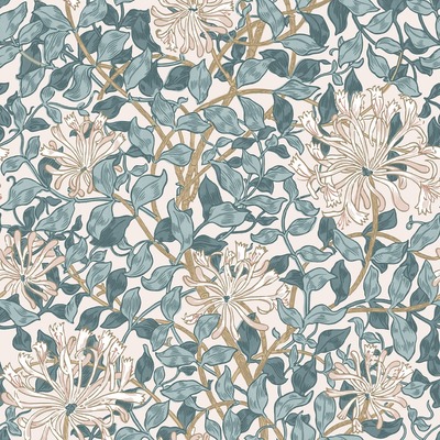 William Morris At Home Honeysuckle Wallpaper Dusk Blue 140483