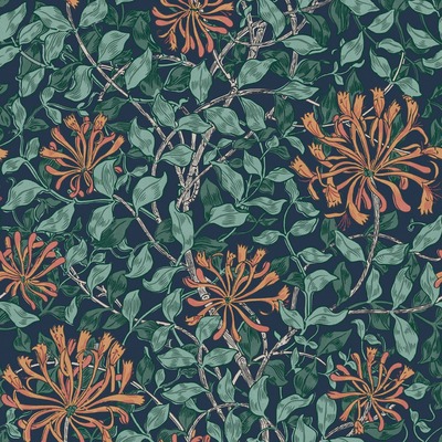 William Morris At Home Honeysuckle Wallpaper Tidewater Blue 140484